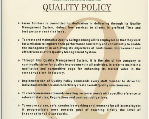 Certificate for Quality